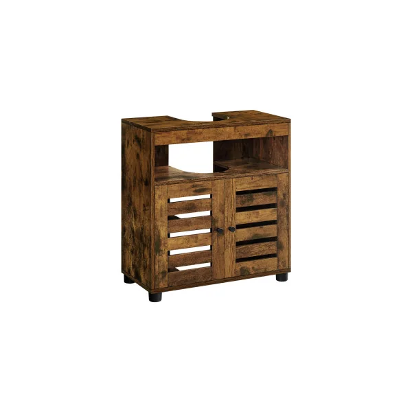 Meuble Sous Lavabo 60 x 30 x 64 cm Marron Rustique Meuble Sous Vasque Salle de Bain