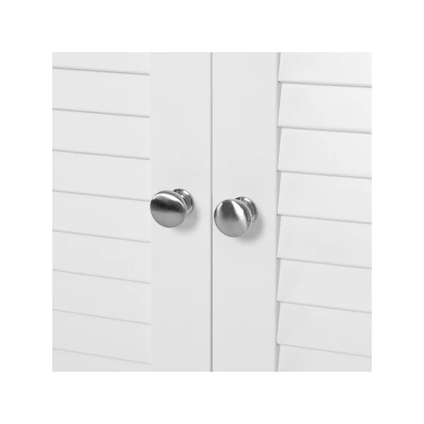 Meuble Sous Lavabo Blanc 2 Portes persienne Meuble de Salle de Bain avec Placard de Rangement