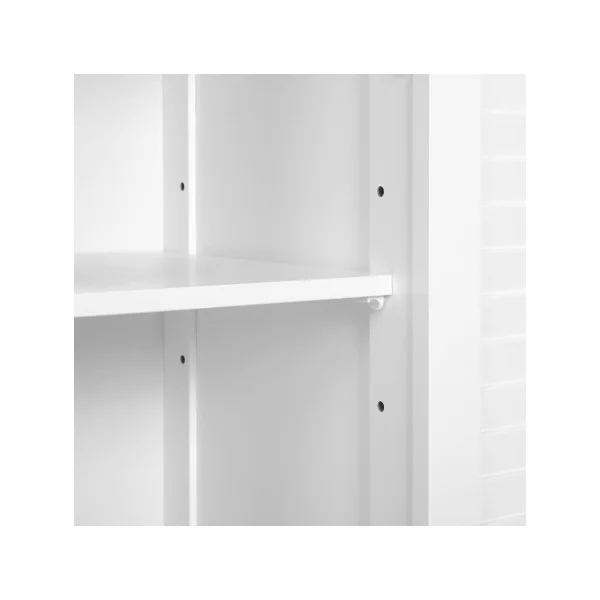 Meuble Sous Lavabo Blanc 2 Portes persienne Meuble de Salle de Bain avec Placard de Rangement