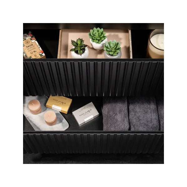 Meuble Sous Lavabo Noir Graphique 51 x 40 x 60 cm Meuble Sous Vasque Moderne