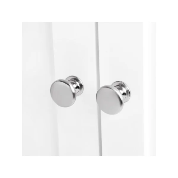 Meuble Sous Vasque Blanc Meuble Lavabo Salle de Bain 2 Portes Battantes 2 Casiers 1 Séparateur Amovible
