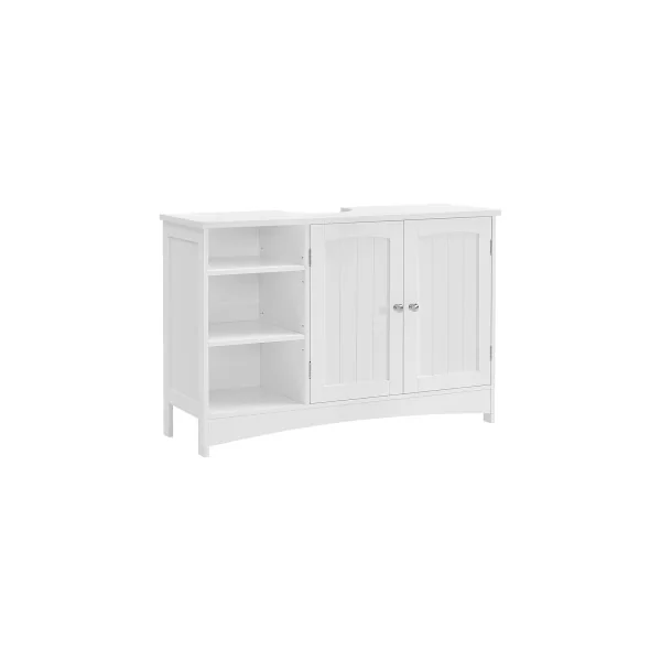 Meuble Sous Vasque Salle de Bain Meuble Sous Lavabo Large Blanc avec Placard