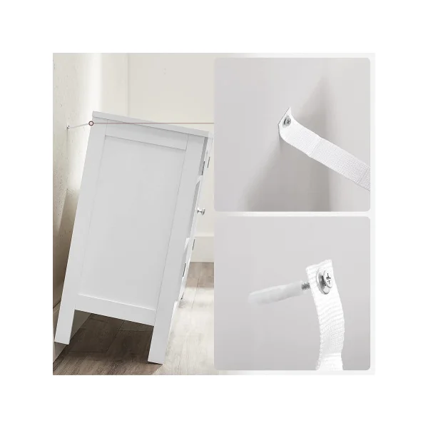 Meuble Sous Vasque Salle de Bain Meuble Sous Lavabo Large Blanc avec Placard