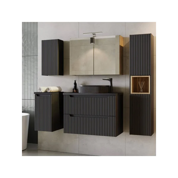 Meuble sous-lavabo noir 100 x 60 x 40 cm