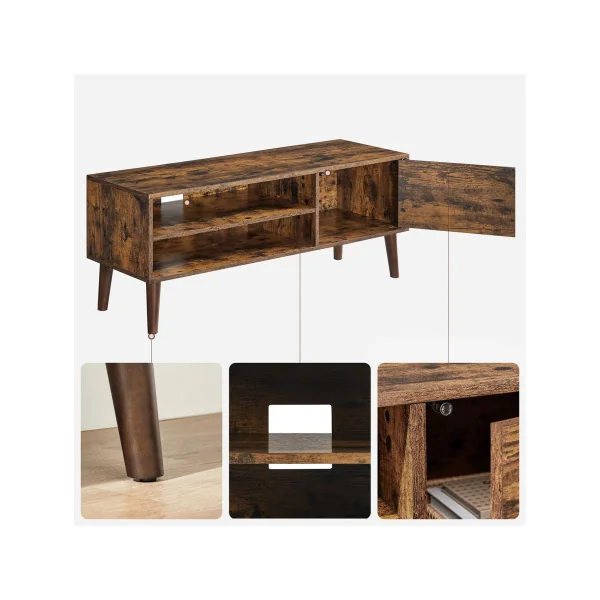 Meuble TV 120x49x50 cm Support Télé jusqu'à 55 Pouces Marron Rustique