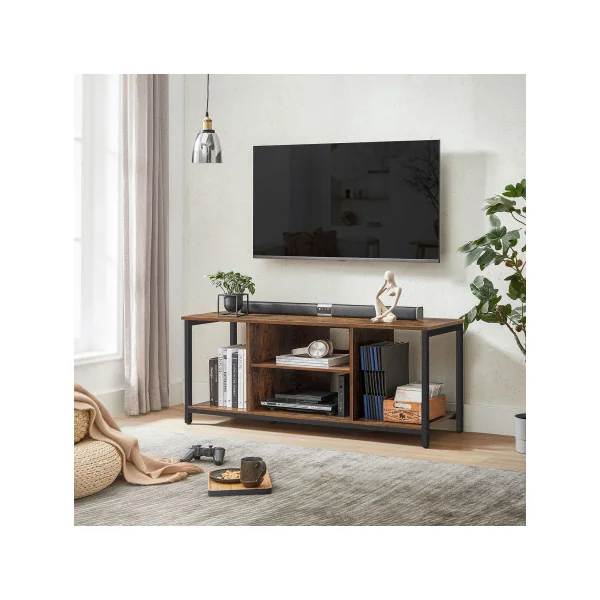 Meuble TV Industriel avec Etagères Meuble de Télévision avec Rangement