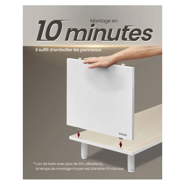 Meuble TV Meuble Télévision Blanc et Beige TV Jusqu’à 60 Pouces