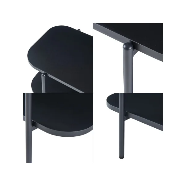 Meuble TV Moderne 2 Niveaux 120 x 40 x 45 cm Noir Meuble Télévision Epuré