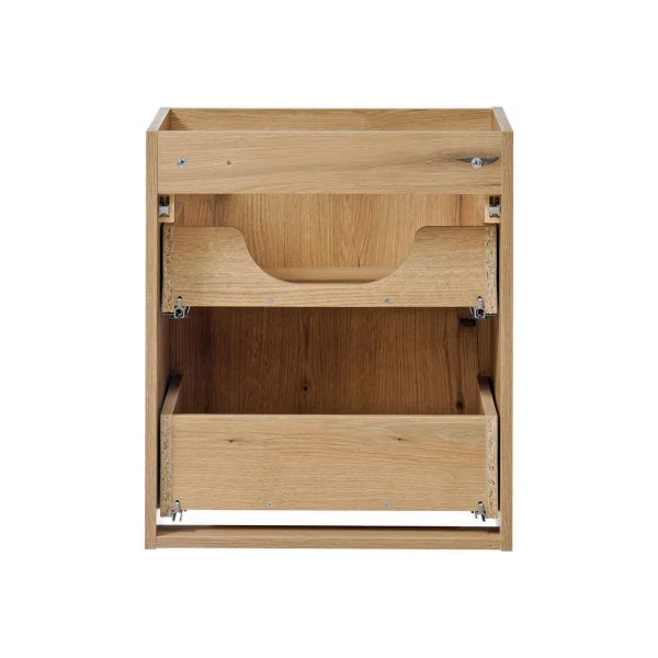 Meuble Vasque Chêne et Noir 50 x 40 70 cm Meuble avec Lavabo Rectangulaire