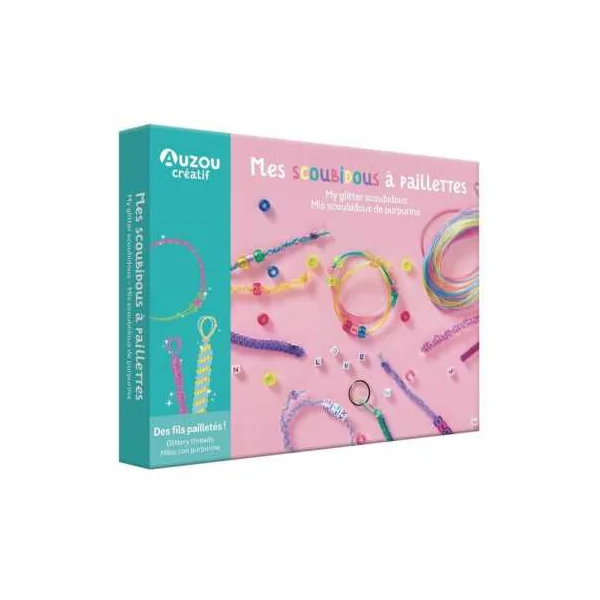 Mon coffret d'artiste mes scoubidous à paillettes - Auzou