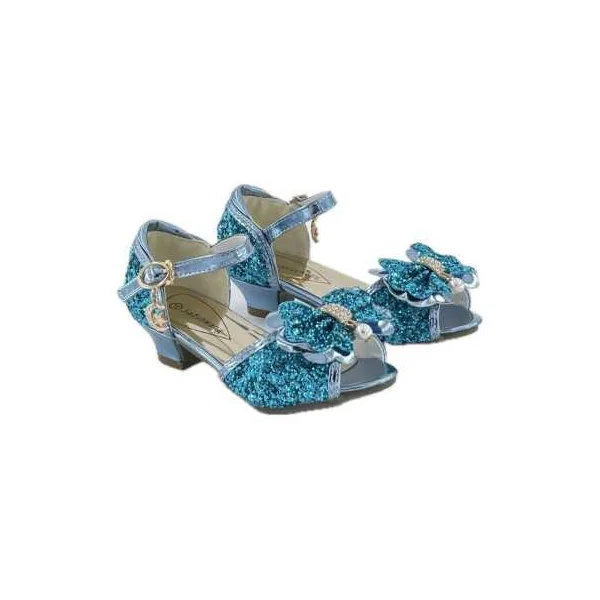 Mules à Nœuds et Paillette Bleu 3 - 4 ans - Labay