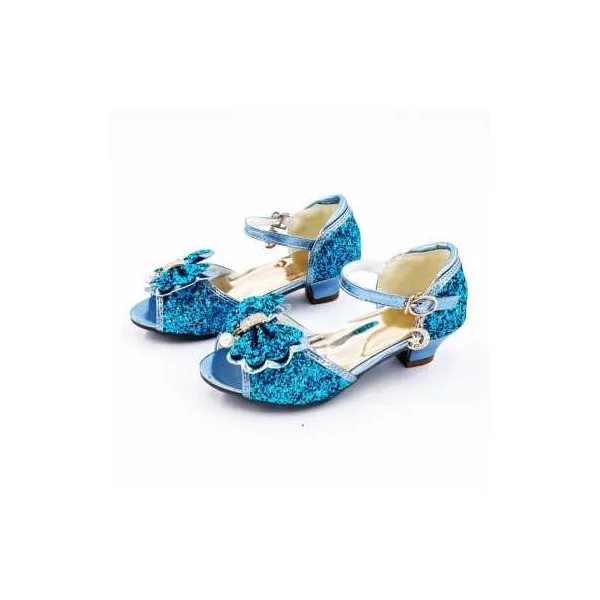Mules à Nœuds et Paillette Bleu 3 - 4 ans - Labay
