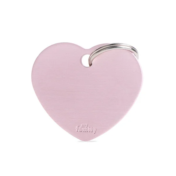Médaille pour chien cœur personnalisable rose