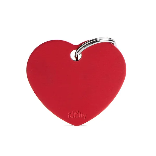 Médaille pour chien cœur rouge personnalisable