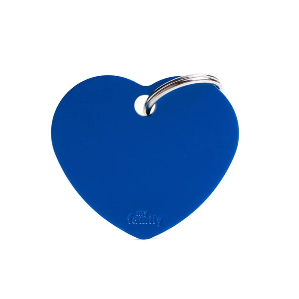 Médaille pour chien forme cœur bleue personnalisable