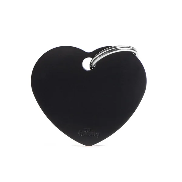 Médaille pour chien forme cœur personnalisable noir