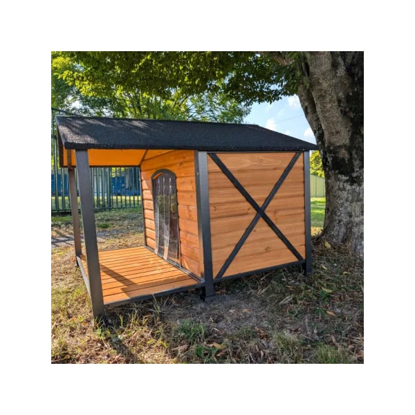 Niche XL avec Terrasse Surélevée Armature en Acier Grande Niche à Chien Robuste