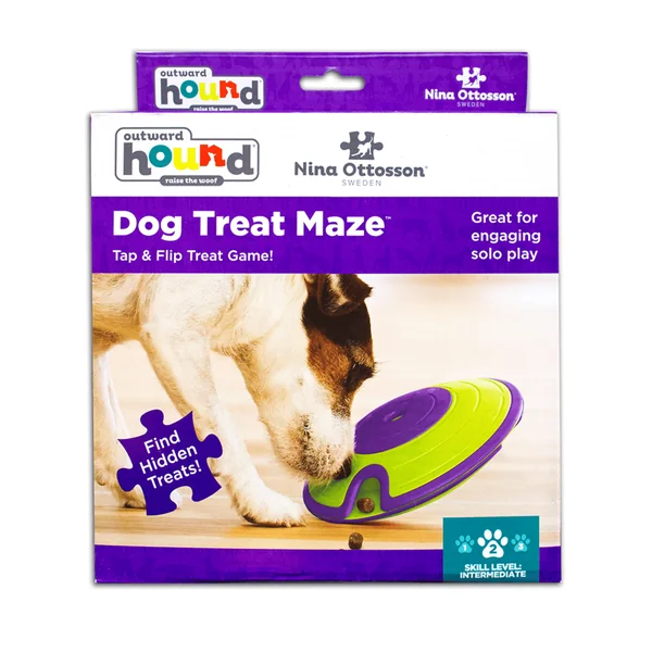 Nina Ottosson Jeu d'intelligence Treat Maze Niveau 2 Vert et violet - Ø 18 cm