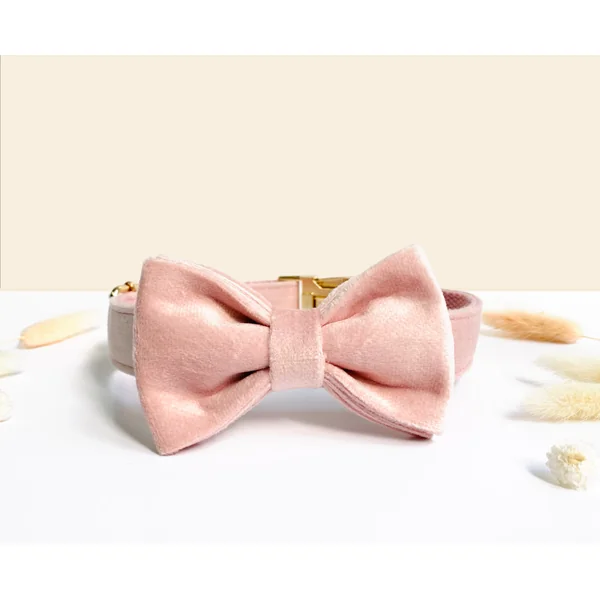Noeud Papillon Velours Lisse Rose