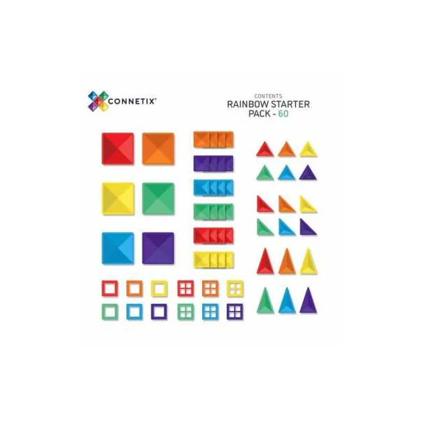 Pack de démarrage arc en ciel 60 pièces - Connetix