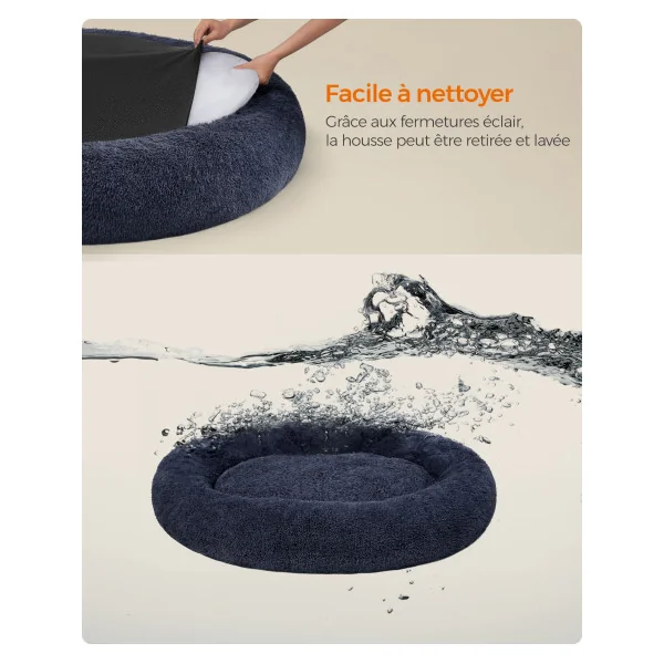 Panier Chien Rond Gris Foncé XXL Ø140 cm Lit pour Chat Lit Chien