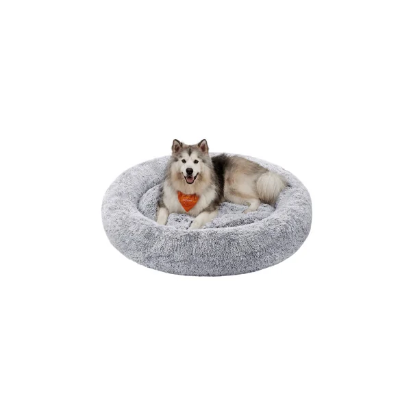 Panier Chien XXL Ø140 cm Gris clair Lit Doux pour Chien Chat