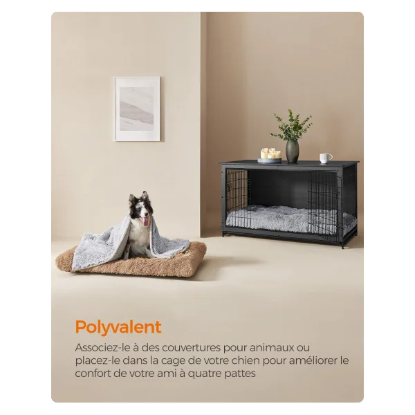 Panier pour Chien 140 x 100 cm Lavable Gris Ombré Sofa pour Animaux