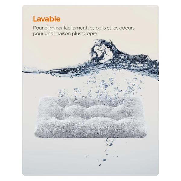 Panier pour Chien 140 x 100 cm Lavable Gris Ombré Sofa pour Animaux