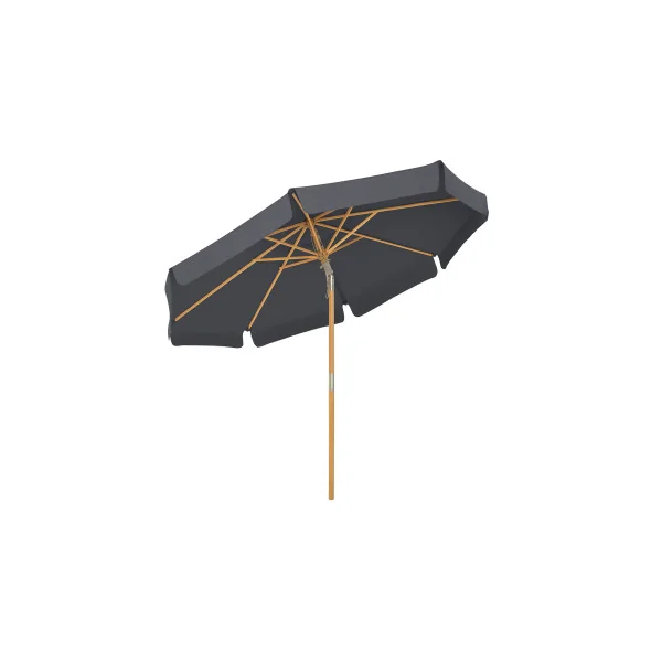 Parasol Bois de Hêtre Ø3 m Gris Ombrelle de Jardin Octogonal