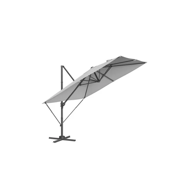 Parasol de jardin Déporté 270x270 cm inclinable Gris Parasol de Terrasse Pivotant à 360°