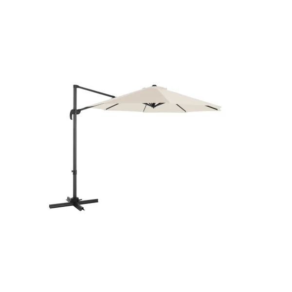 Parasol de Jardin Déporté Pivotant Gris 300 cm UPF 50+