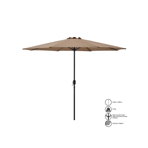 Parasol de Jardin Imperméable 300 x 230 cm Beige