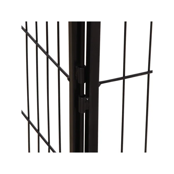 Parc Chien 8 Panneaux de 80x80 cm Gris avec 1 Porte Enclos Chien Parc Chiot