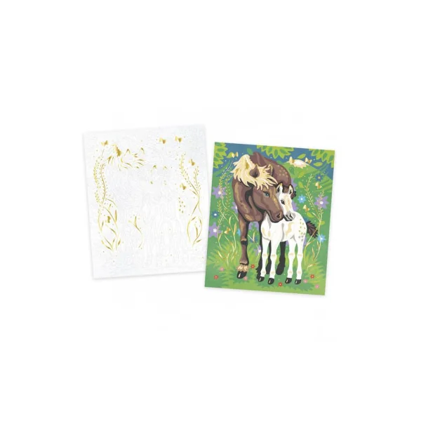 Peinture au numéro aquarelle Chevaux - Janod