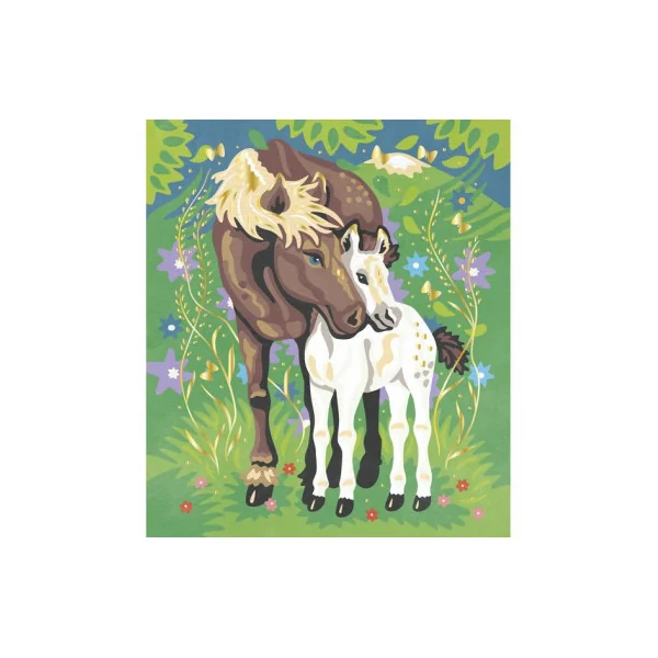 Peinture au numéro aquarelle Chevaux - Janod