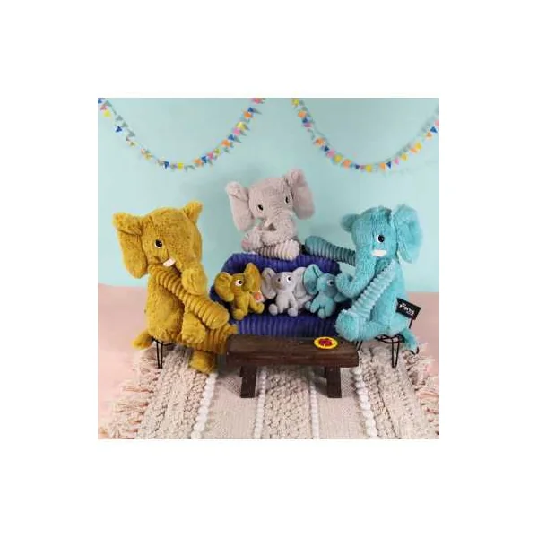 Peluche Dimoitou l'éléphant jaune moutarde - Les Ptipotos by Déglingos