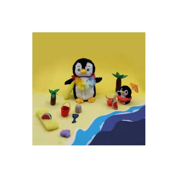 Peluche Iglou le pingouin maman et bébé noir - Les Ptipotos by Déglingos