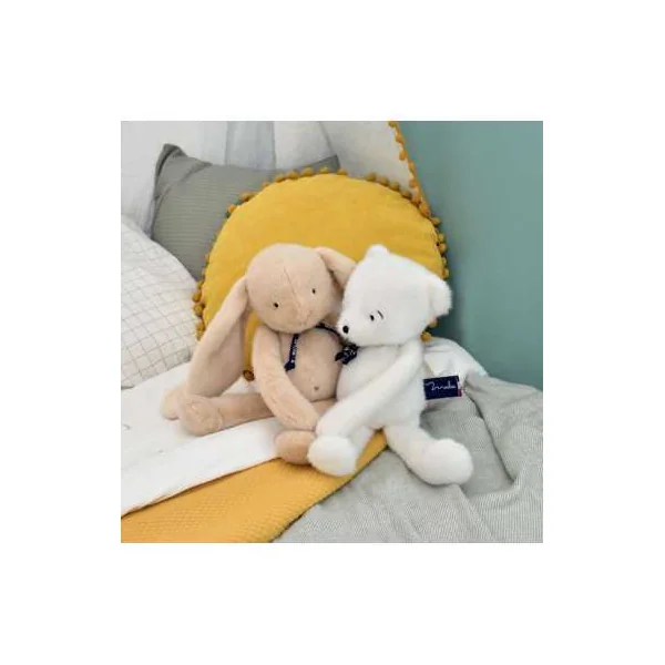 Peluche Lapin Méloé 37 cm beige - Maïlou Tradition
