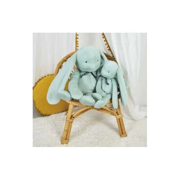 Peluche Lapin Méloé 37 cm vert sauge - Maïlou Tradition