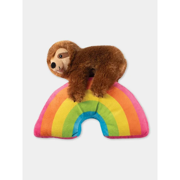 Peluche originale pour chien - Paresseux sur un arc-en-ciel 🦥🌈 - Fringe PetShop