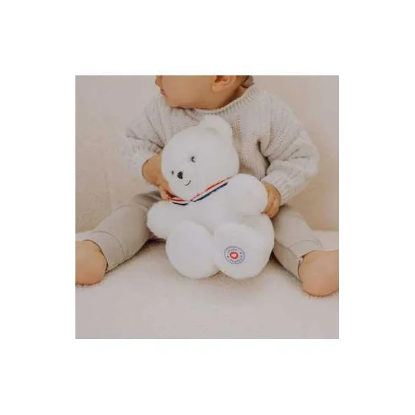 Peluche petit ours blanc L'ours français 25 cm