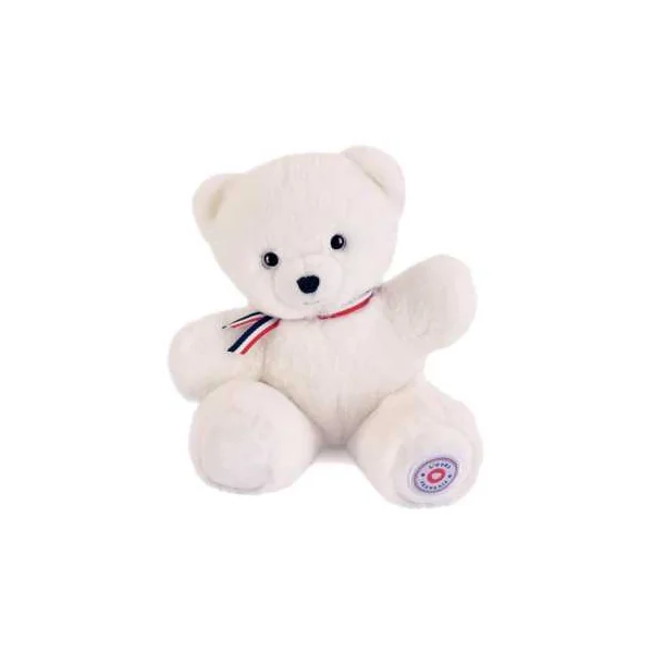 Peluche petit ours blanc L'ours français 25 cm