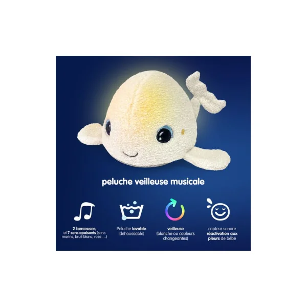 Peluche veilleuse avec sons apaisants - Pabobo