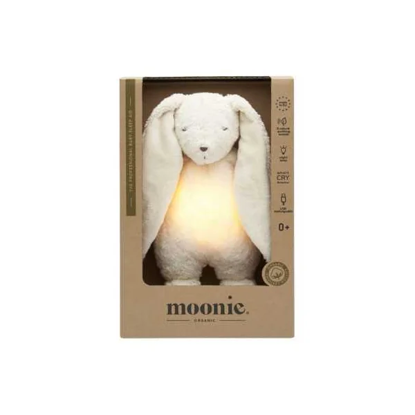 Peluche veilleuse musicale lapin blanc polaire - Moonie