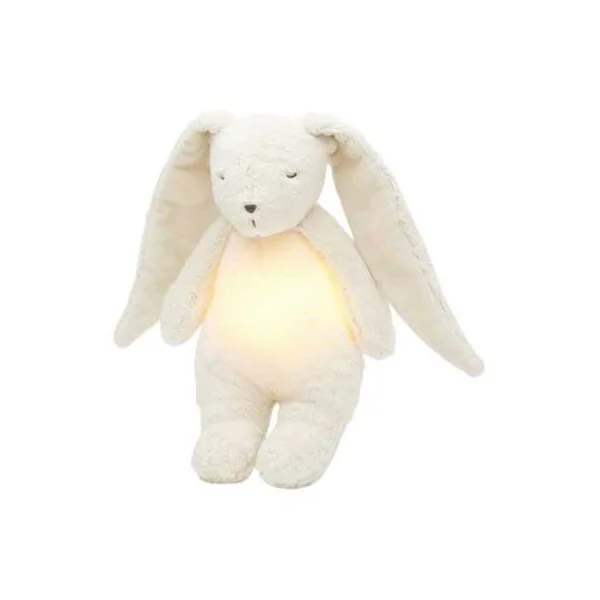 Peluche veilleuse musicale lapin blanc polaire - Moonie