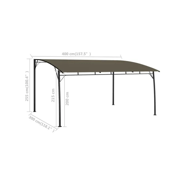 Pergola de jardin Tonnelle de jardin 4x3 m Taupe Pergola terrasse Tonnelle terrasse