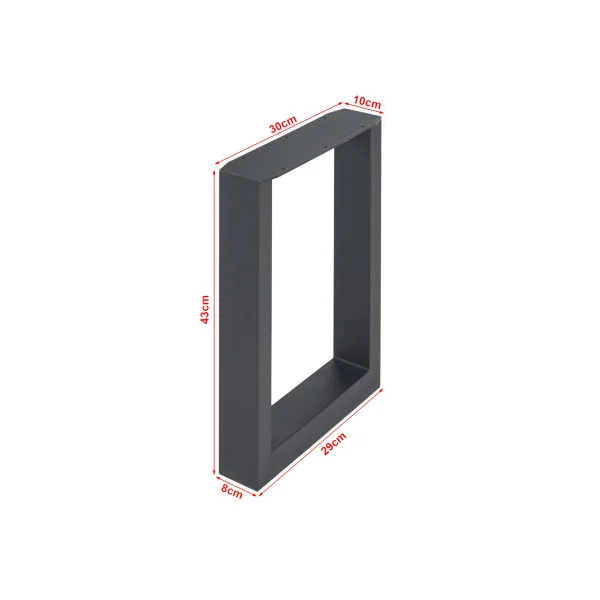 Pieds de Table Acier 30 x 43 cm Noir