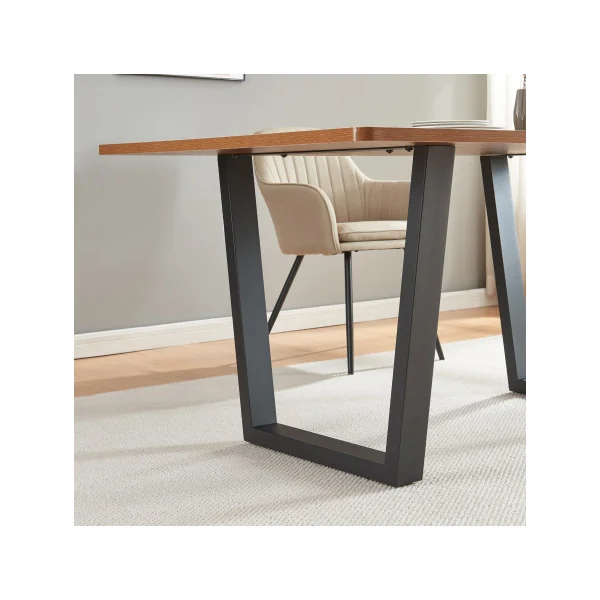 Pieds de Table Acier 75 x 72 cm Noir Epuré