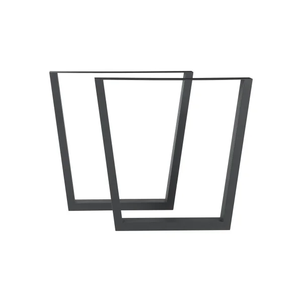 Pieds de Table Acier 75 x 72 cm Noir Epuré