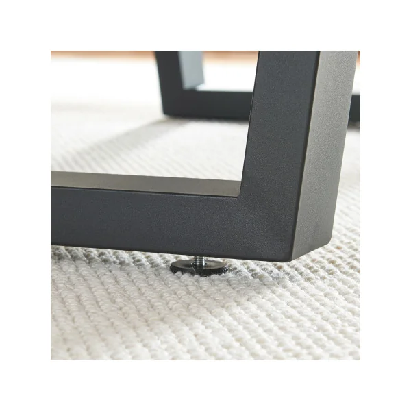 Pieds de Table Acier 75 x 72 cm Noir Epuré